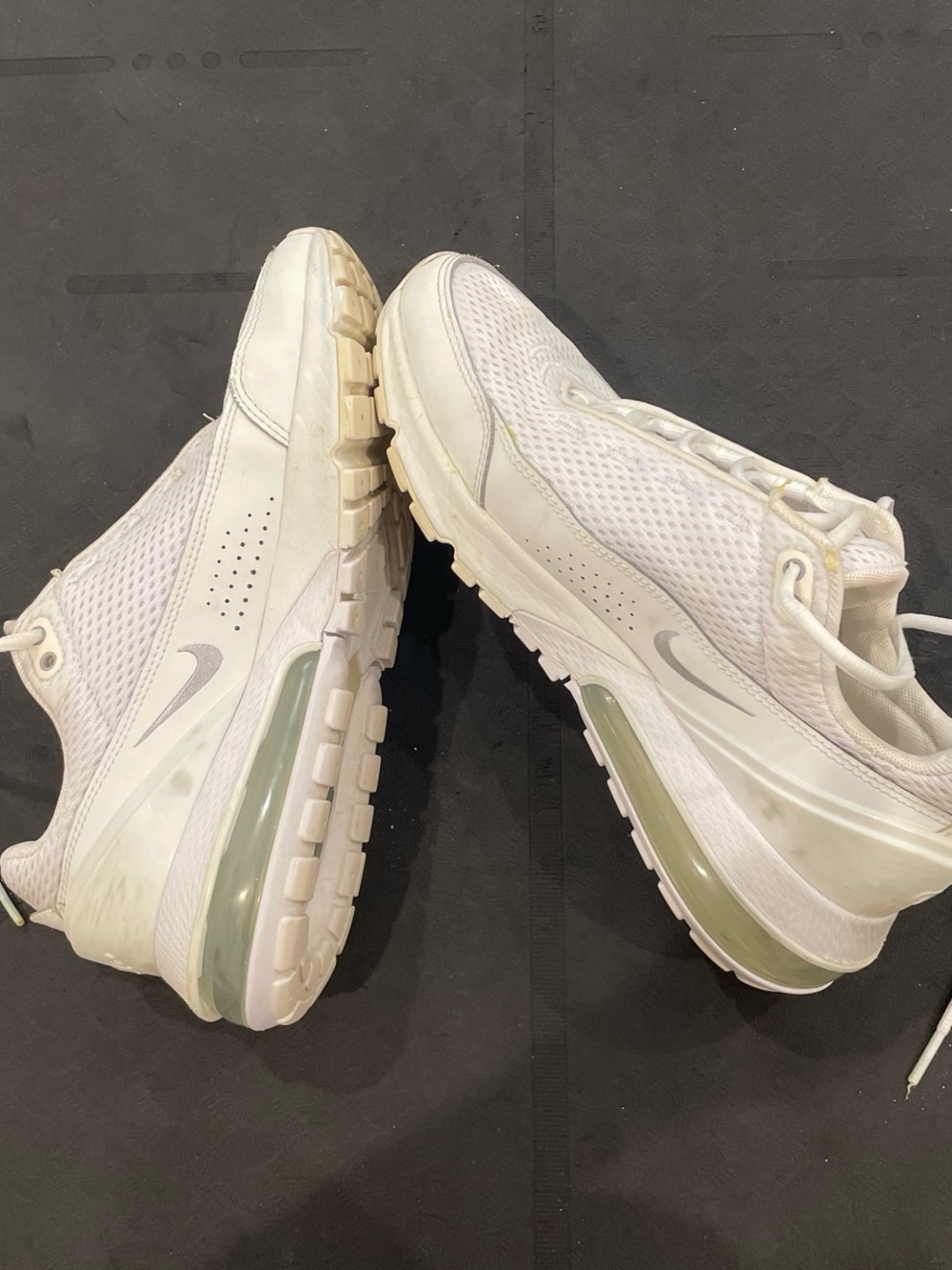 Nike White Sneakers with Neon Green Accent